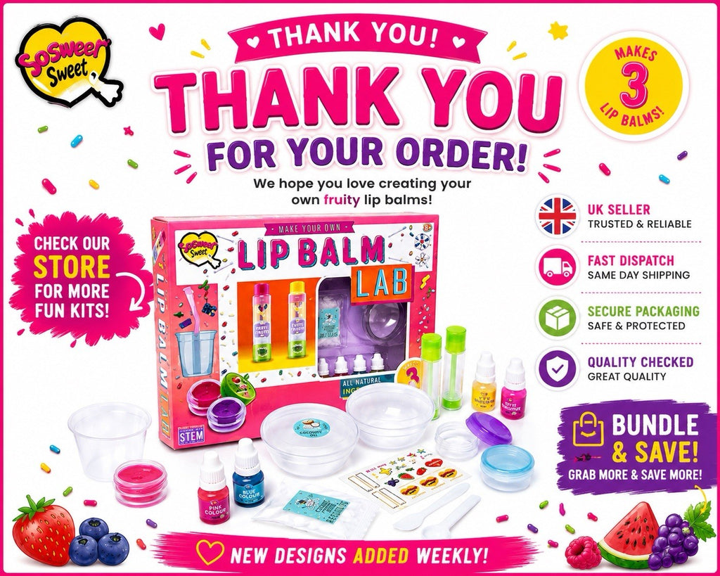 Make Your Own Lip Balm Kit Girls DIY Fruity Lip Balm Lab Kids Gift Set Age 8+