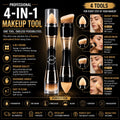 4 In 1 Foundation Brush & Makeup Sponge Dual Ended Cosmetic Blending Tool UK