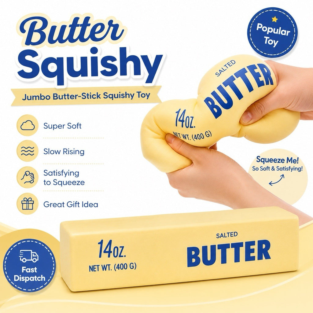 Large 14oz Butter Stick Squishy Therapeutic Toy Soft Fidget For Stress Relief
