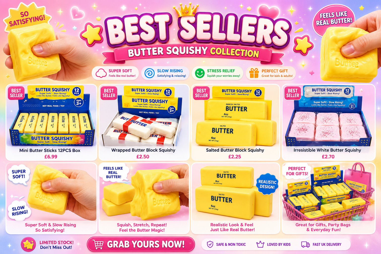 MYSTERY BUNDLE BUTTER SQUISHYS BARGAIN DEAL BEST SELLERS