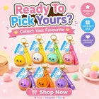 Cute Dumpling Keyring Squishy 5cm Kawaii Fidget Bag Charm Assorted Colours