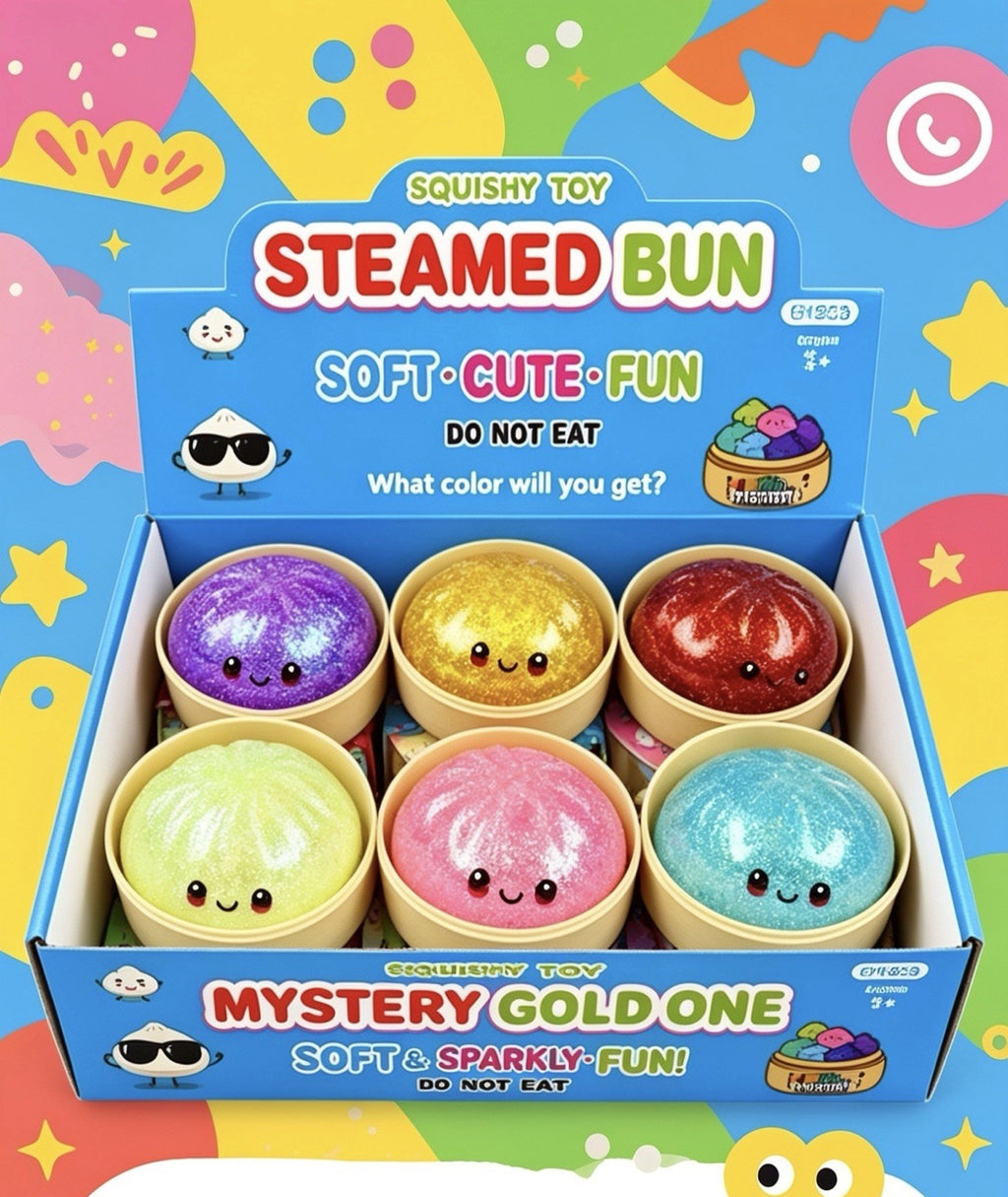 Large Squishy Glitter Dumpling 8.5cm With Mystery Gold One? Latest Viral Dumpling