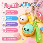 Cute Dumpling Keyring Squishy 5cm Kawaii Fidget Bag Charm Assorted Colours