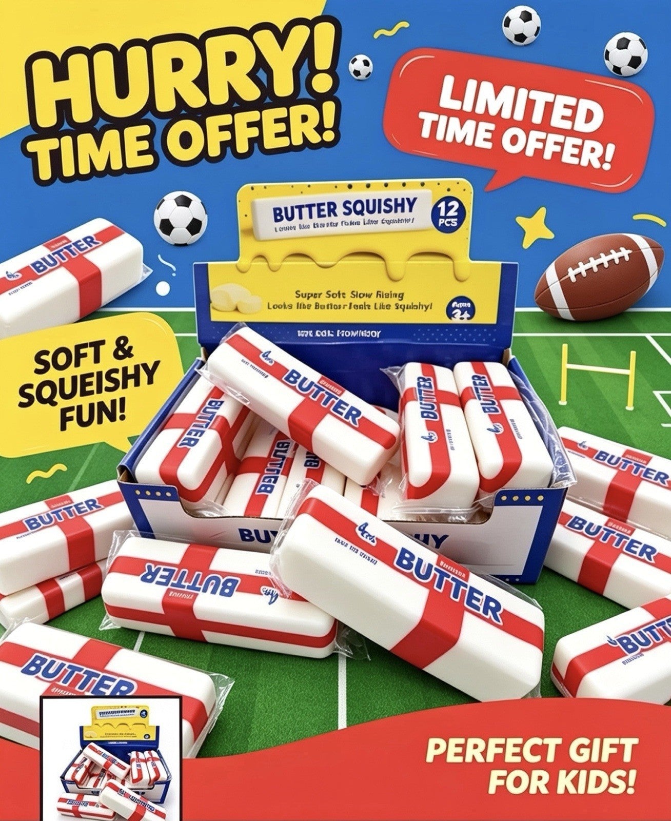 England Butter Squishy Lastest & Viral Toy MEGA DEAL LIMITED TIME ONLY