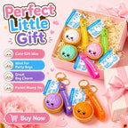 Cute Dumpling Keyring Squishy 5cm Kawaii Fidget Bag Charm Assorted Colours