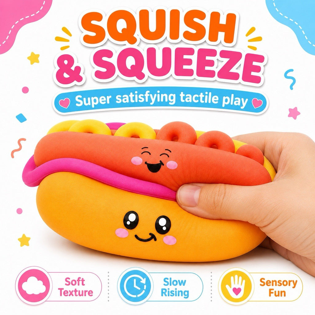Hot Dog Squishy Toy Kawaii Fidget Sensory Stress Relief Kids Gift 3+ New