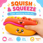 Hot Dog Squishy Toy Kawaii Fidget Sensory Stress Relief Kids Gift 3+ New