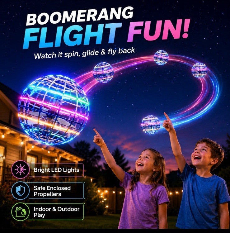 Flying Orb Ball Toy Mini Drone,Boomerang Fly Spinners Hover Ball Toy w/LED Light  | eBay UK