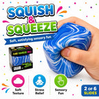 Marble Cube Squishy Toy Boxed Kids Fidget Sensory Stress Relief Gift 3+
