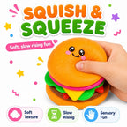 Burger Squishy Toy Kawaii Fidget Sensory Stress Relief Kids Gift 3+