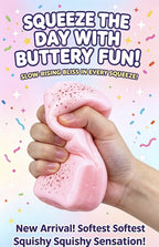 New  Pink Butter Toast Squishy VIRALSlow Rise Soft Stress Relief Fidget Toy Kids
