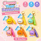 Cute Dumpling Keyring Squishy 5cm Kawaii Fidget Bag Charm Assorted Colours