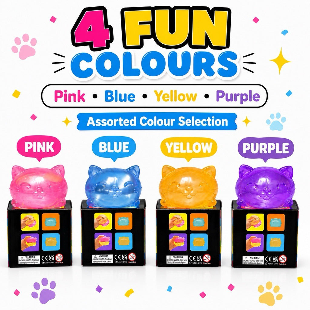 Cool Cat Squishy Toy In Box Kids Fidget Sensory Stress Relief Gift 3+ Age New