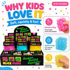 Bubble Cube Squishy Toy Boxed Kids Fidget Sensory Stress Relief Gift 3+