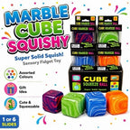 Marble Cube Squishy Toy Boxed Kids Fidget Sensory Stress Relief Gift 3+