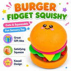 Burger Squishy Toy Kawaii Fidget Sensory Stress Relief Kids Gift 3+