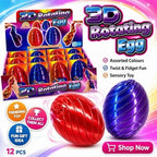 3D Rotating Egg Fidget Toy Twist Sensory Spinner Assorted Colours Kids Gift