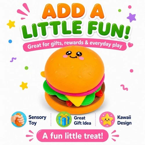 Burger Squishy Toy Kawaii Fidget Sensory Stress Relief Kids Gift 3+